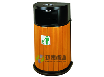 側投口圓柱形鋼木垃圾箱HT-GM6780,鋼木,垃圾桶,鋼木,垃圾桶,